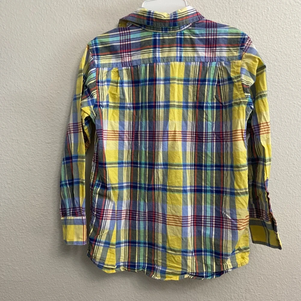 The Childrens Place Boy XS 4 Multicolor Plaid Gingham Button Down Shirts NWT 2pk